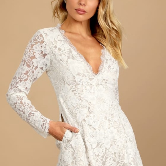 NWT Lulus white lace romper - Picture 2 of 4
